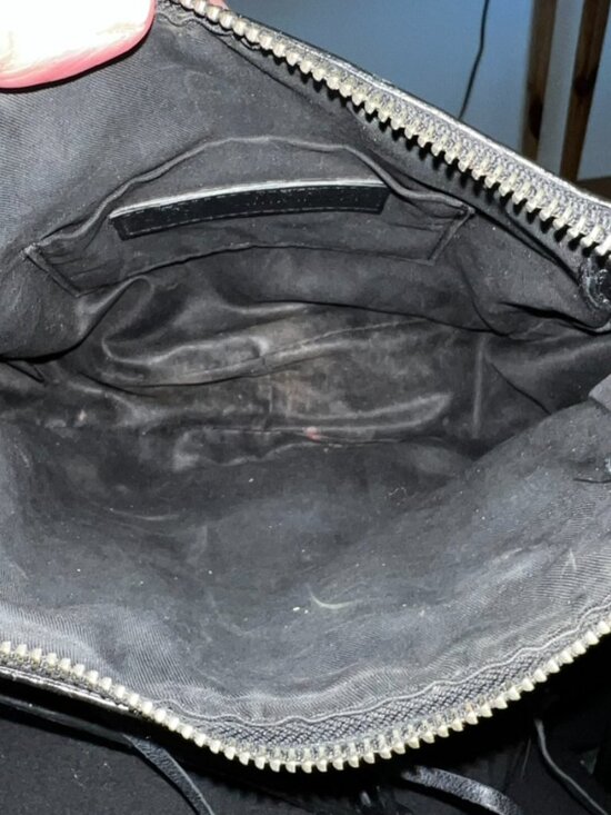 Rebecca Minkoff Finn Moto Fringe Crossbody Black Leather Boho Y2K - Picture 6 of 10